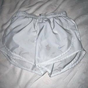 white nike running shorts